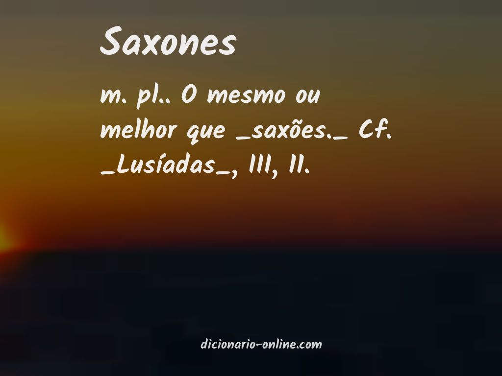 Significado de saxones