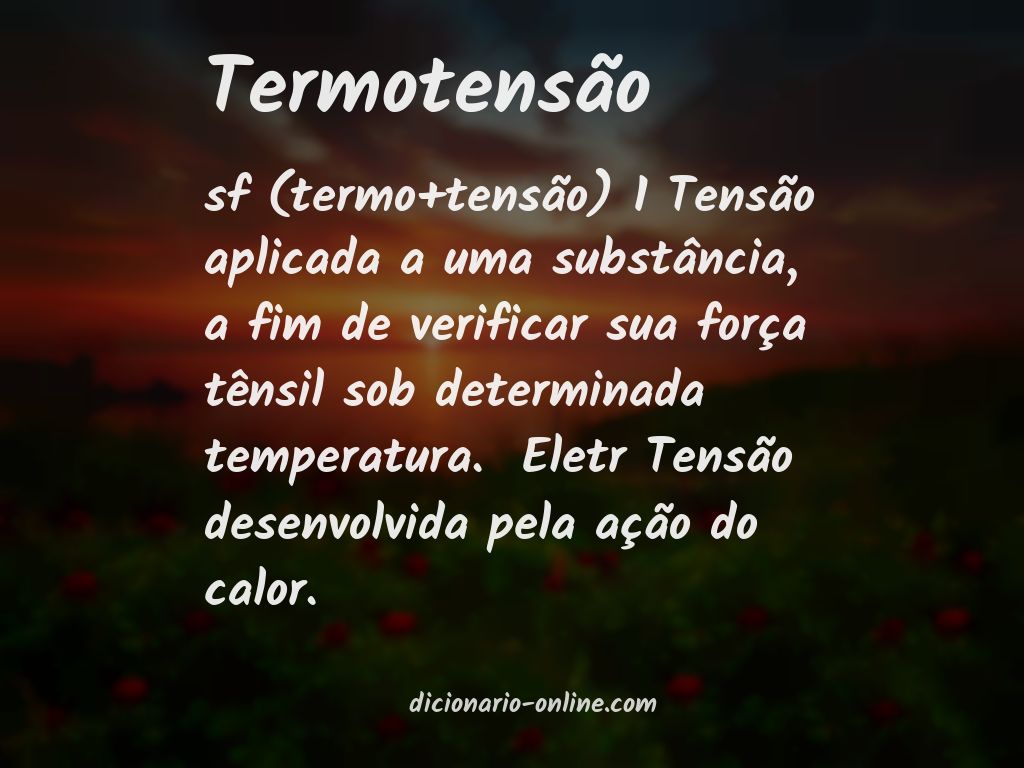 Significado de termotensão