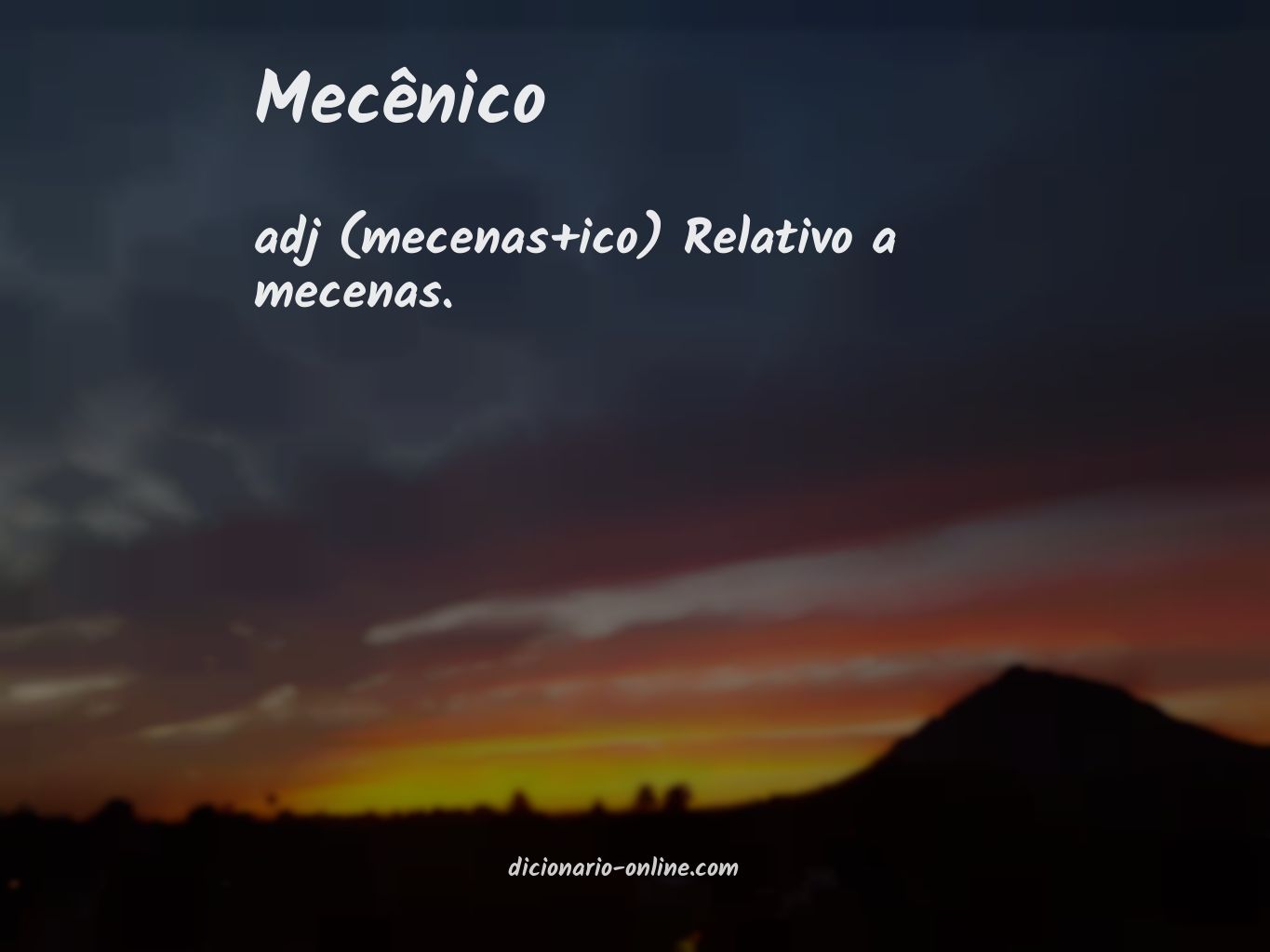 Significado de mecênico