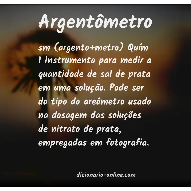 Significado de argentômetro