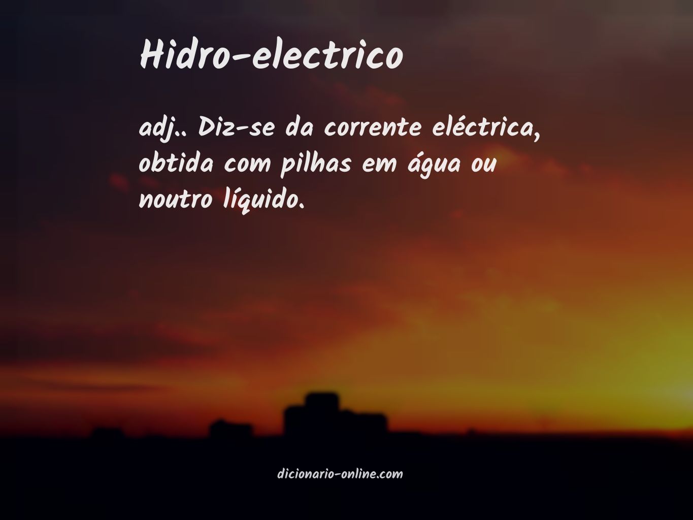 Significado de hidro-electrico