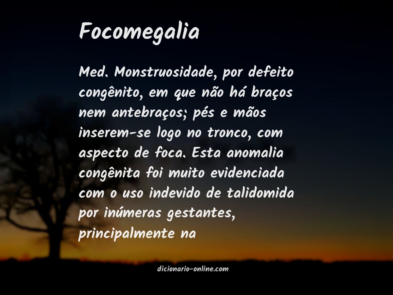 Significado de focomegalia