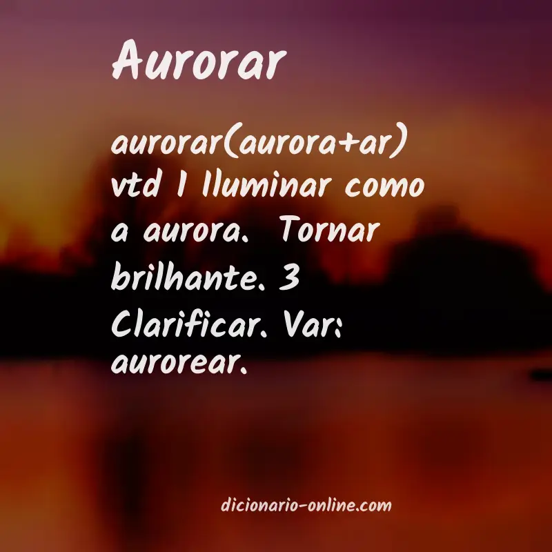 Significado de aurorar