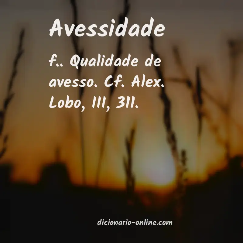 Significado de avessidade