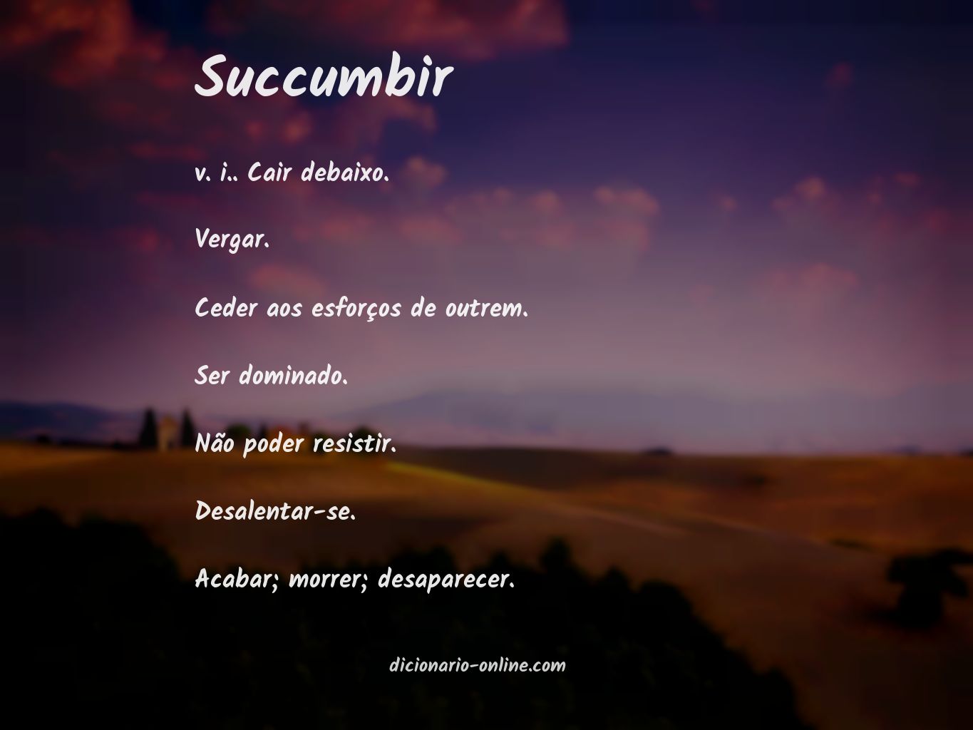 Significado de succumbir