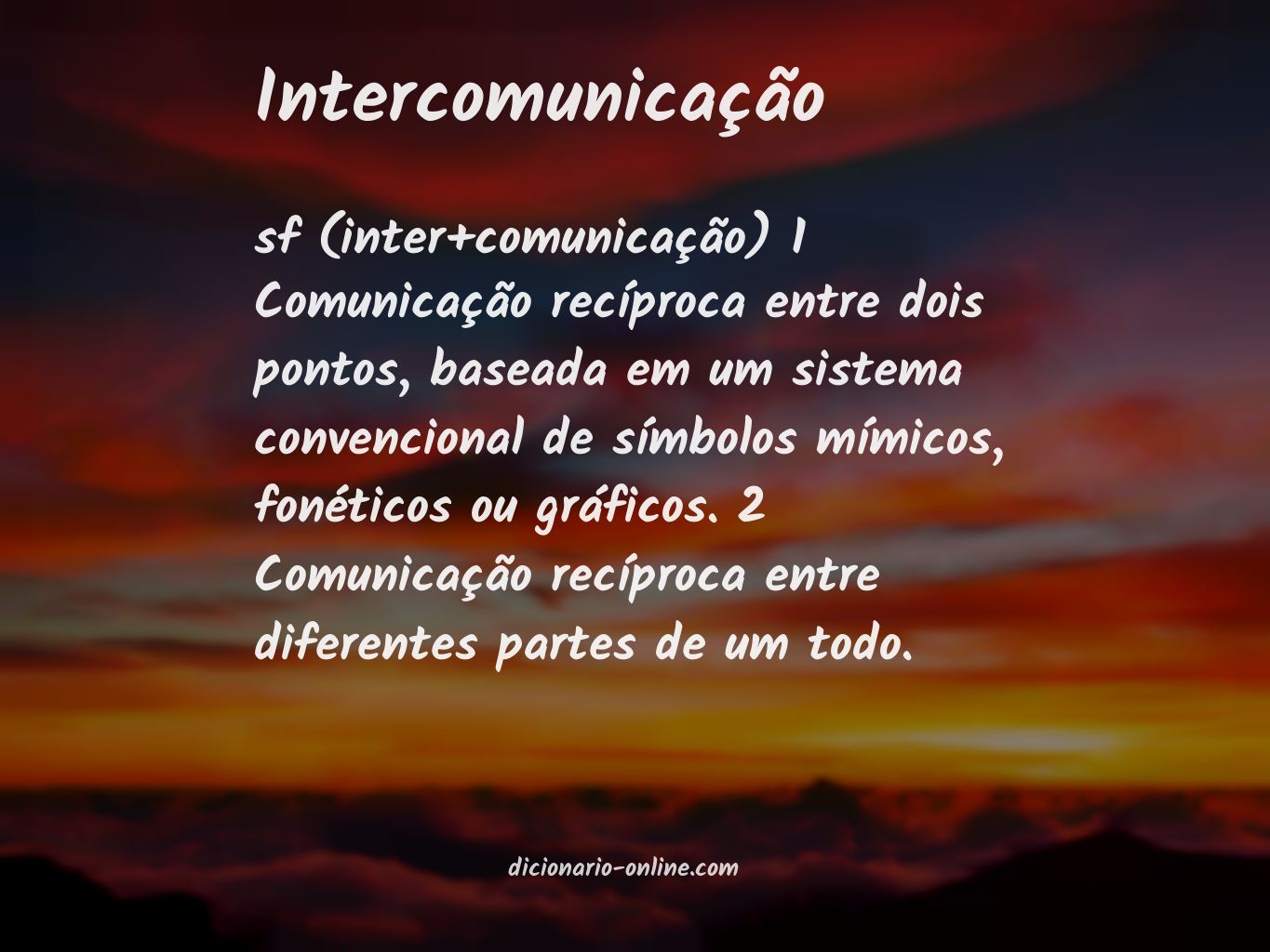 Significado de intercomunicação