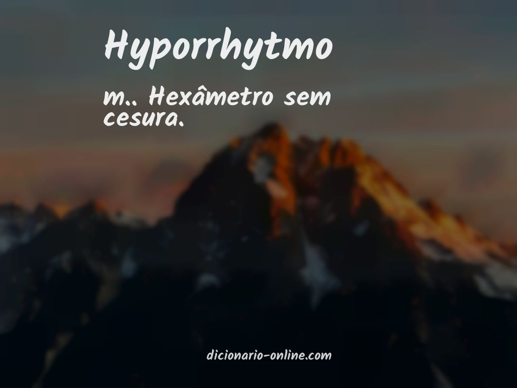 Significado de hyporrhytmo