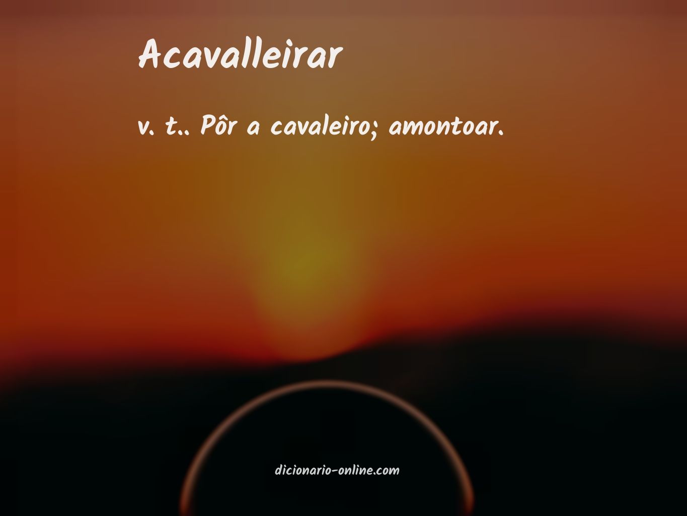 Significado de acavalleirar