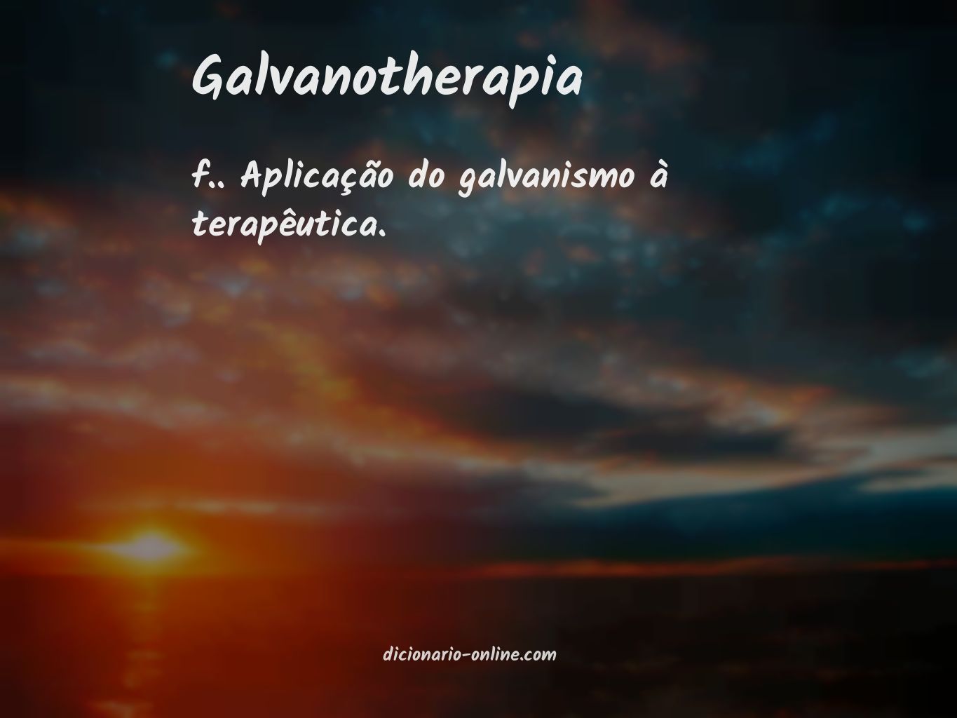 Significado de galvanotherapia