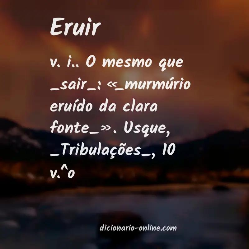 Significado de eruir
