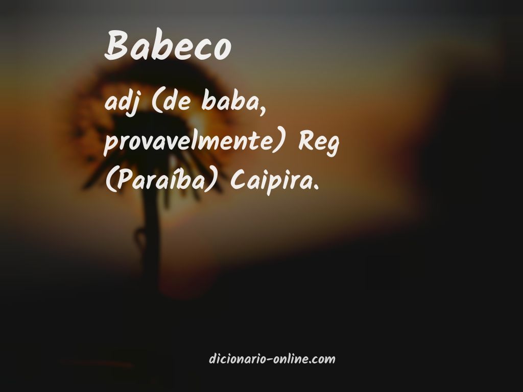 Significado de babeco