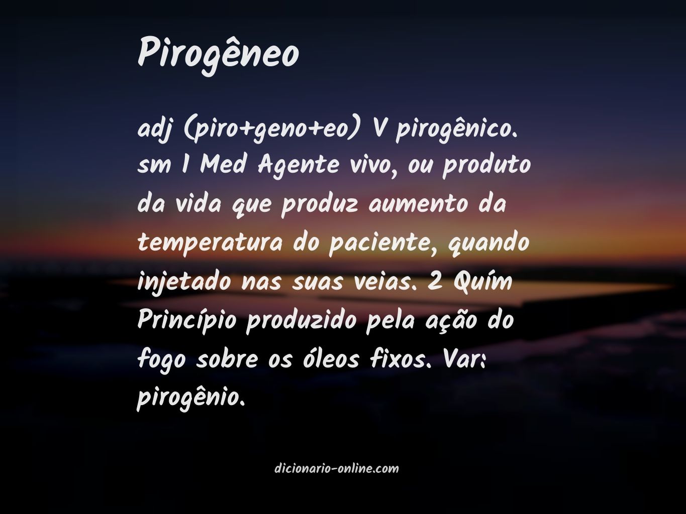 Significado de pirogêneo