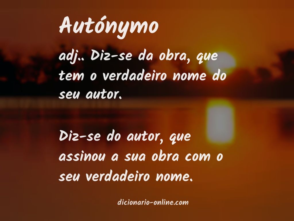 Significado de autónymo