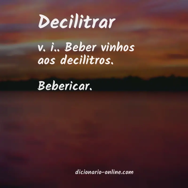 Significado de decilitrar