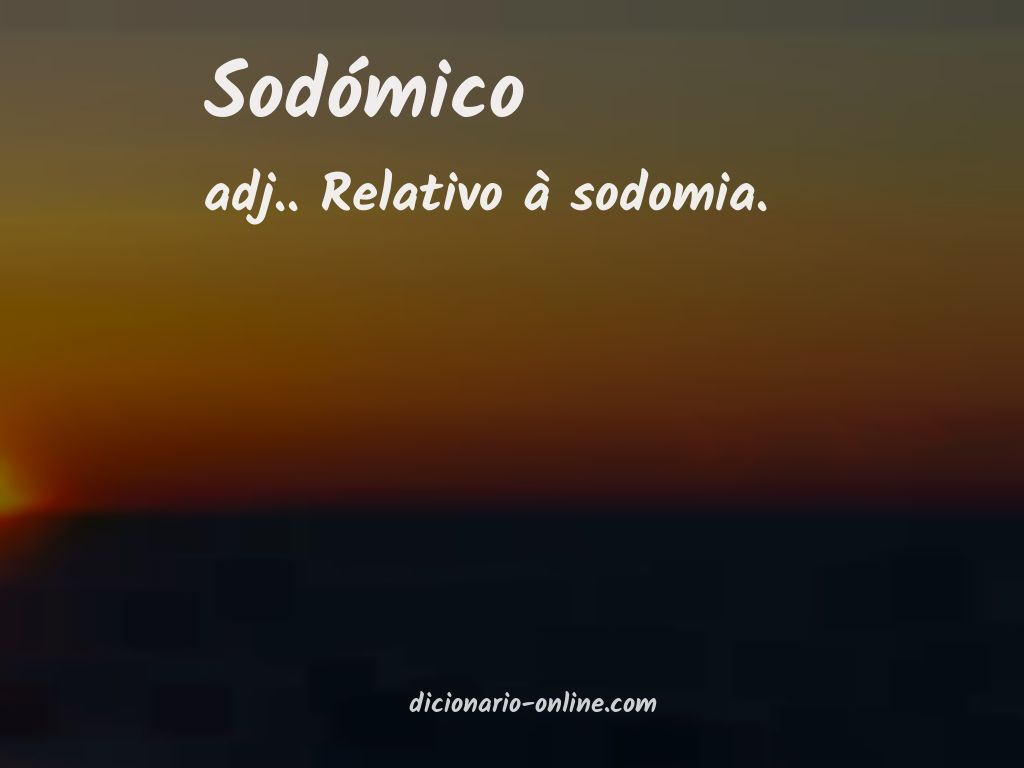 Significado de sodómico