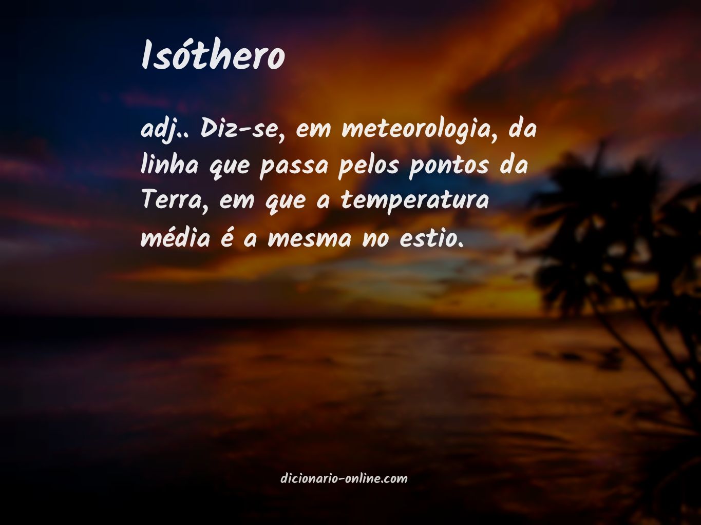 Significado de isóthero