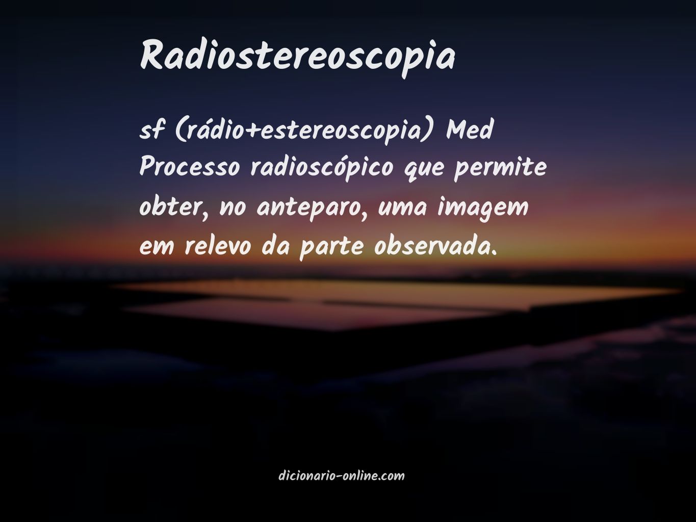 Significado de radiostereoscopia