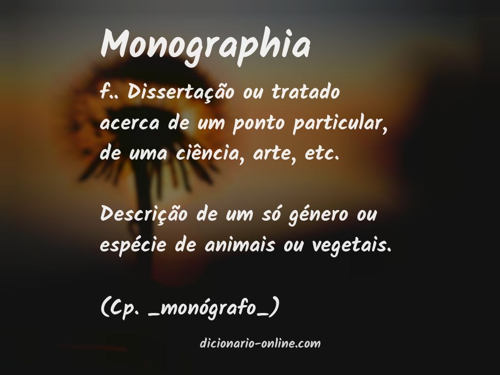 Significado de monographia