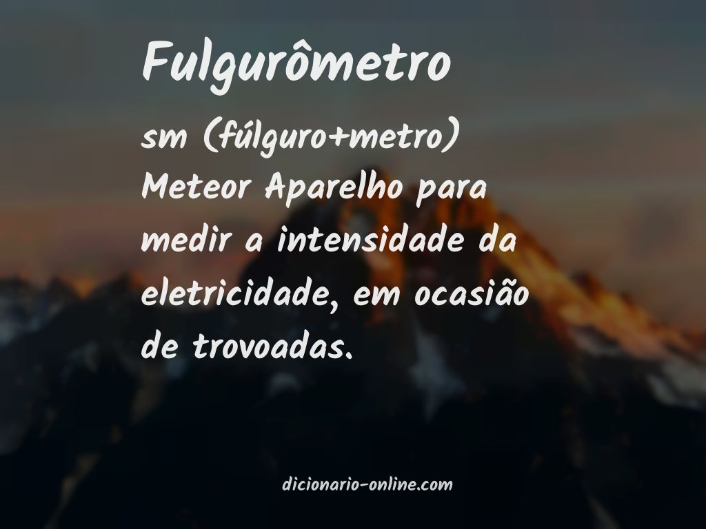 Significado de fulgurômetro