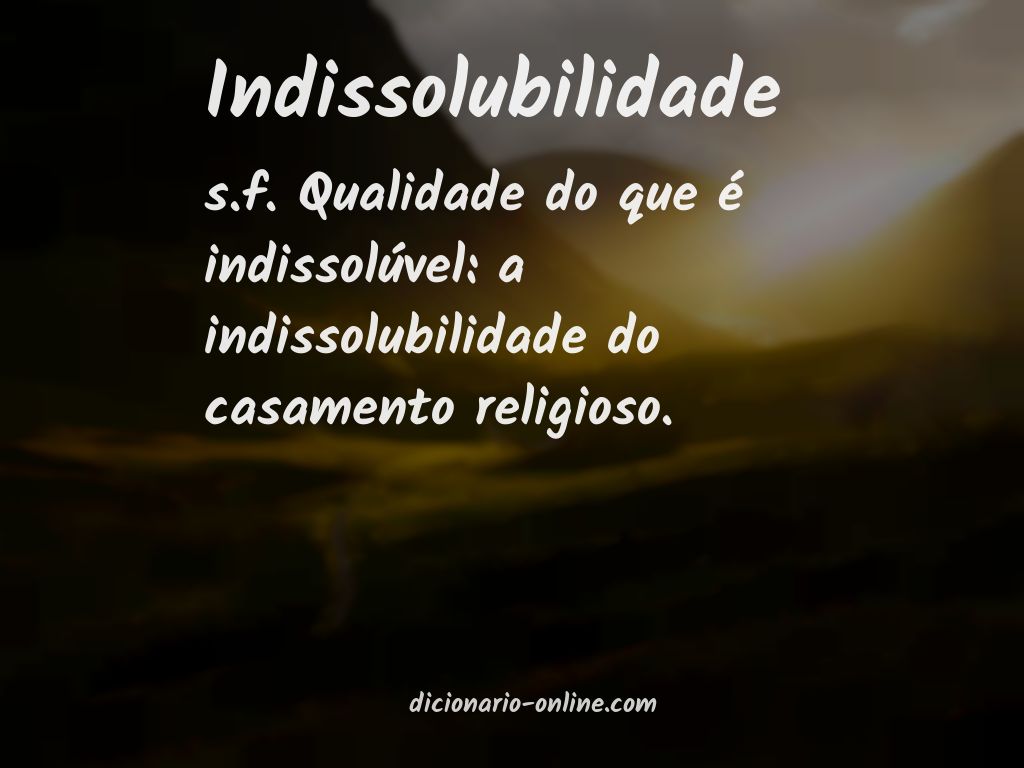 Significado de indissolubilidade