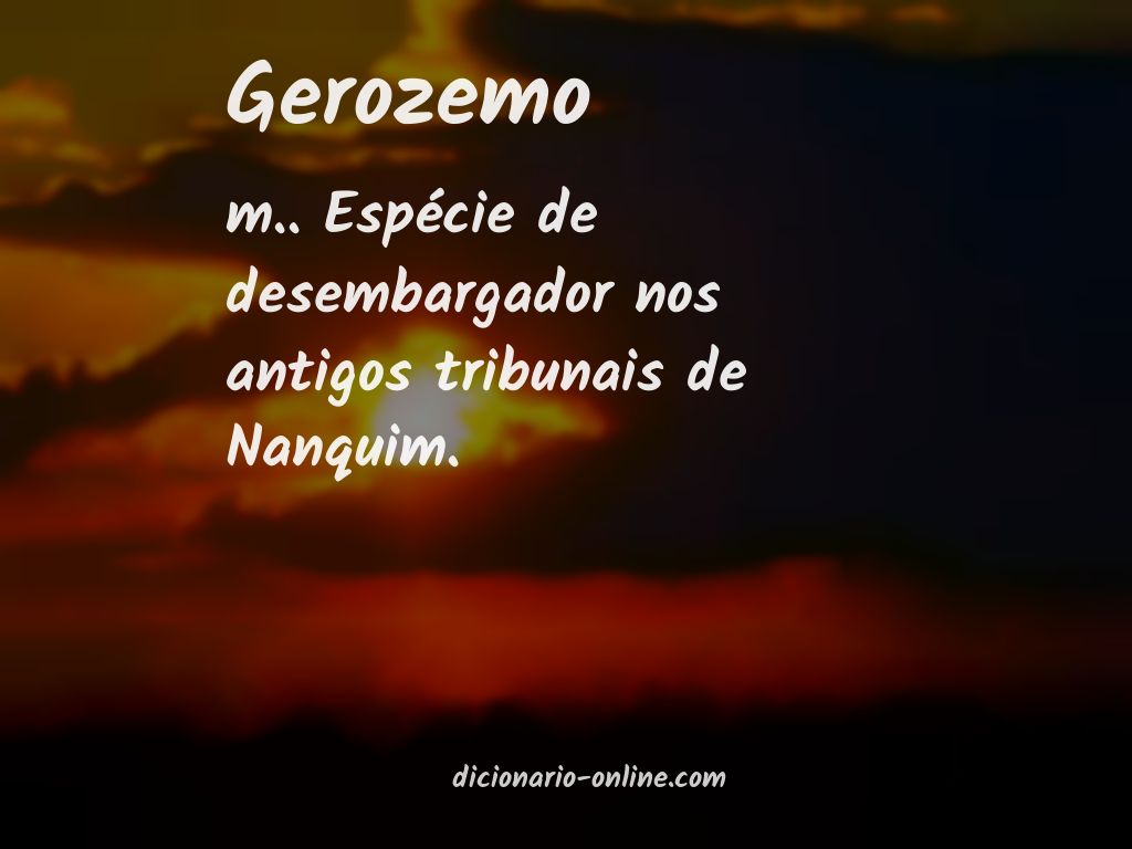 Significado de gerozemo