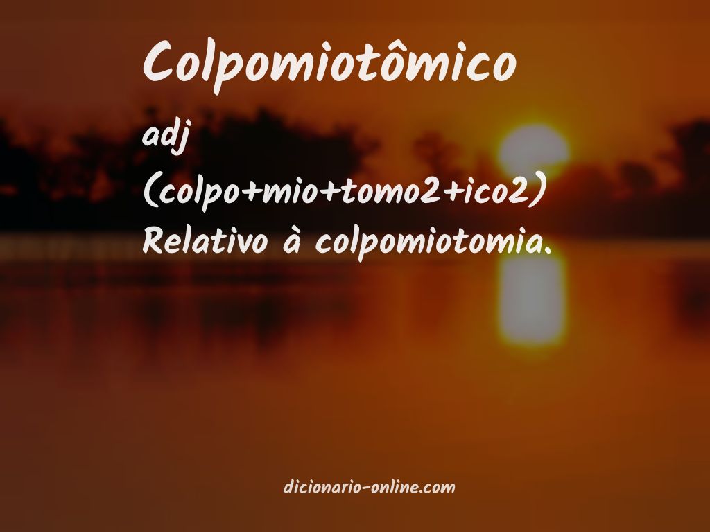 Significado de colpomiotômico