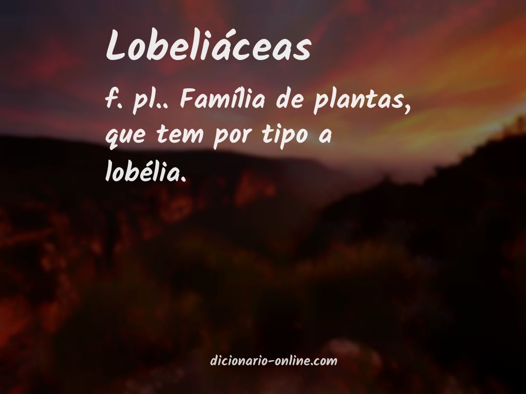 Significado de lobeliáceas