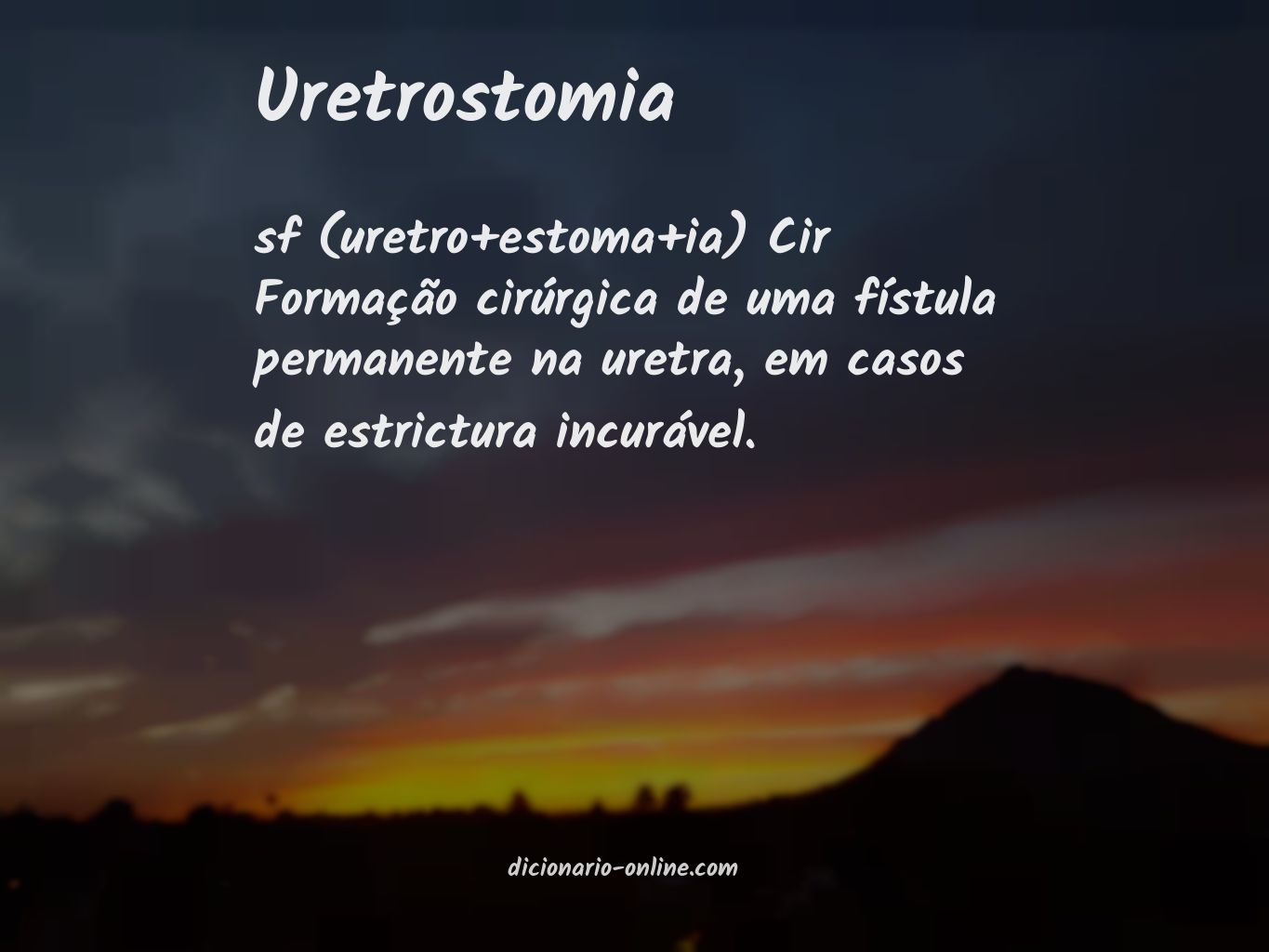 Significado de uretrostomia