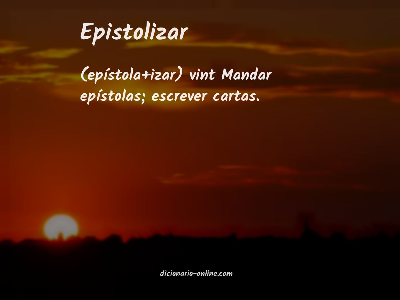 Significado de epistolizar