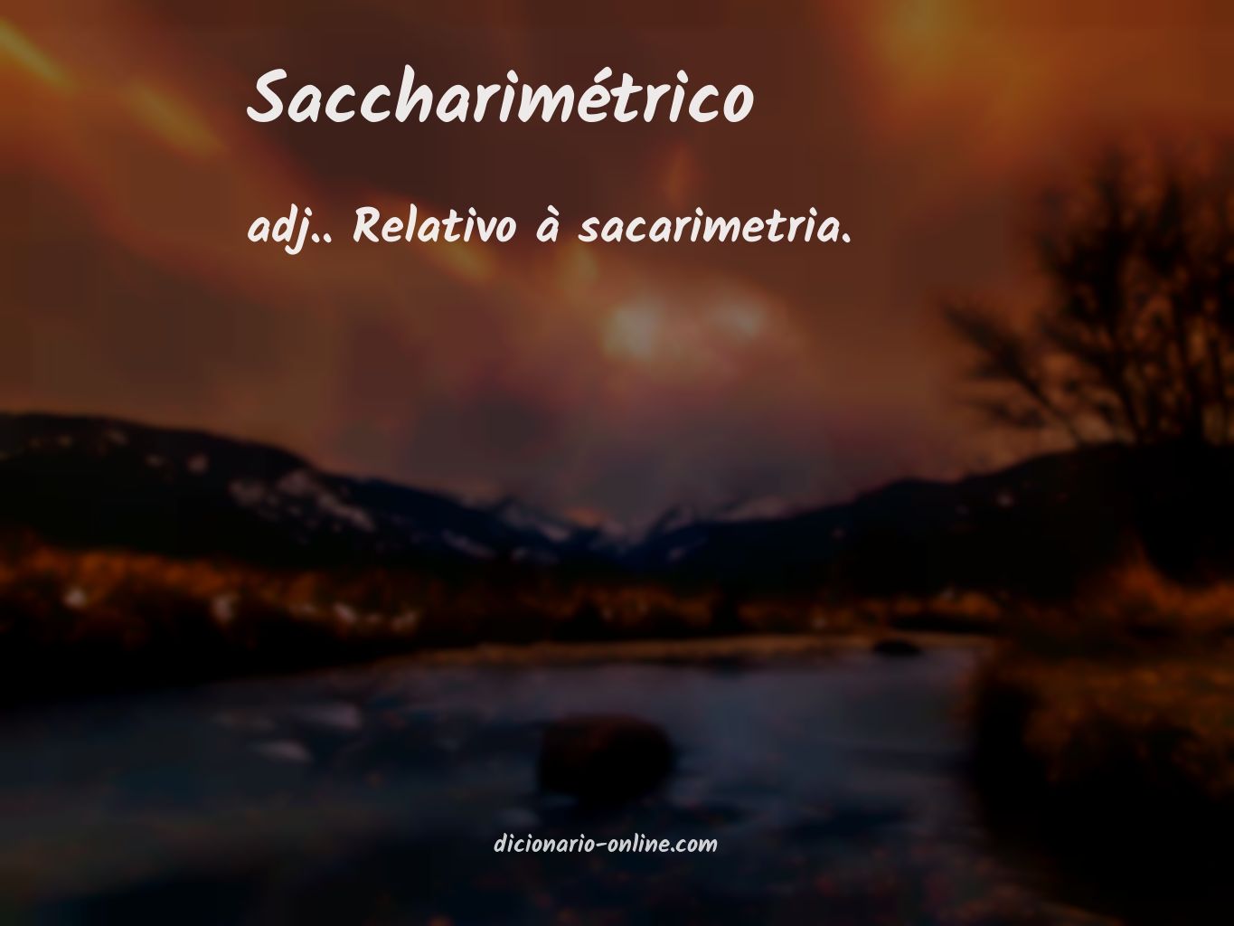 Significado de saccharimétrico