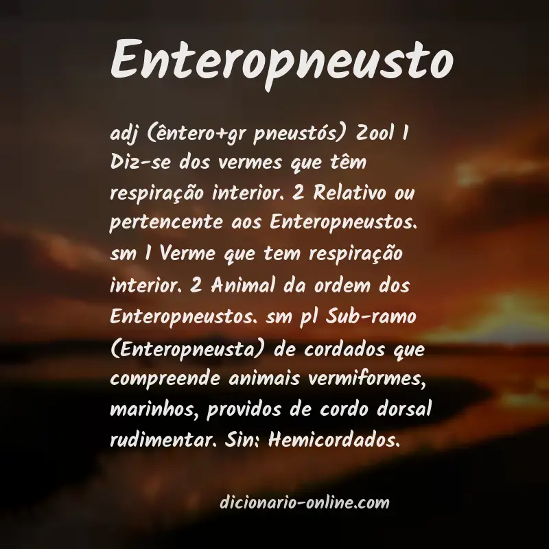 Significado de enteropneusto
