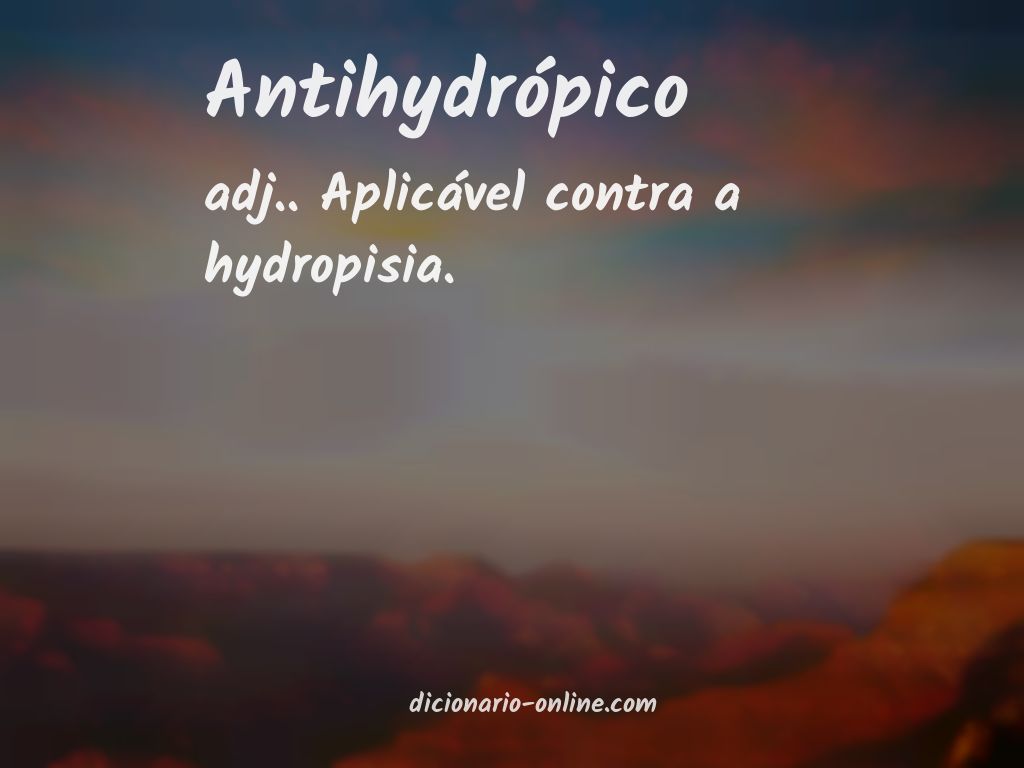 Significado de antihydrópico