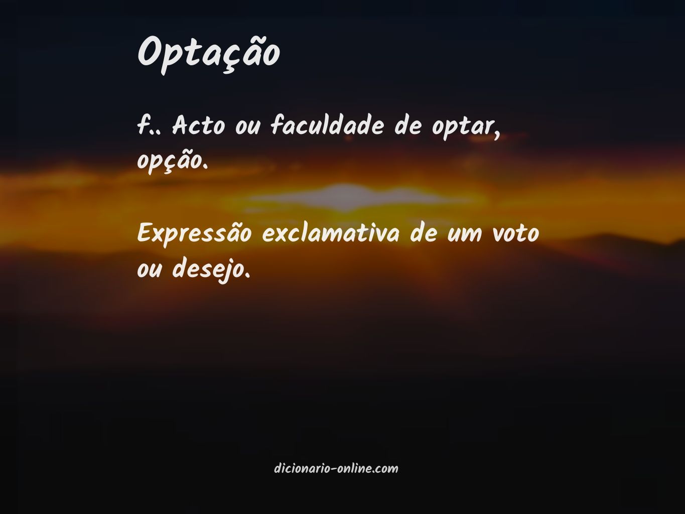 Significado de optação