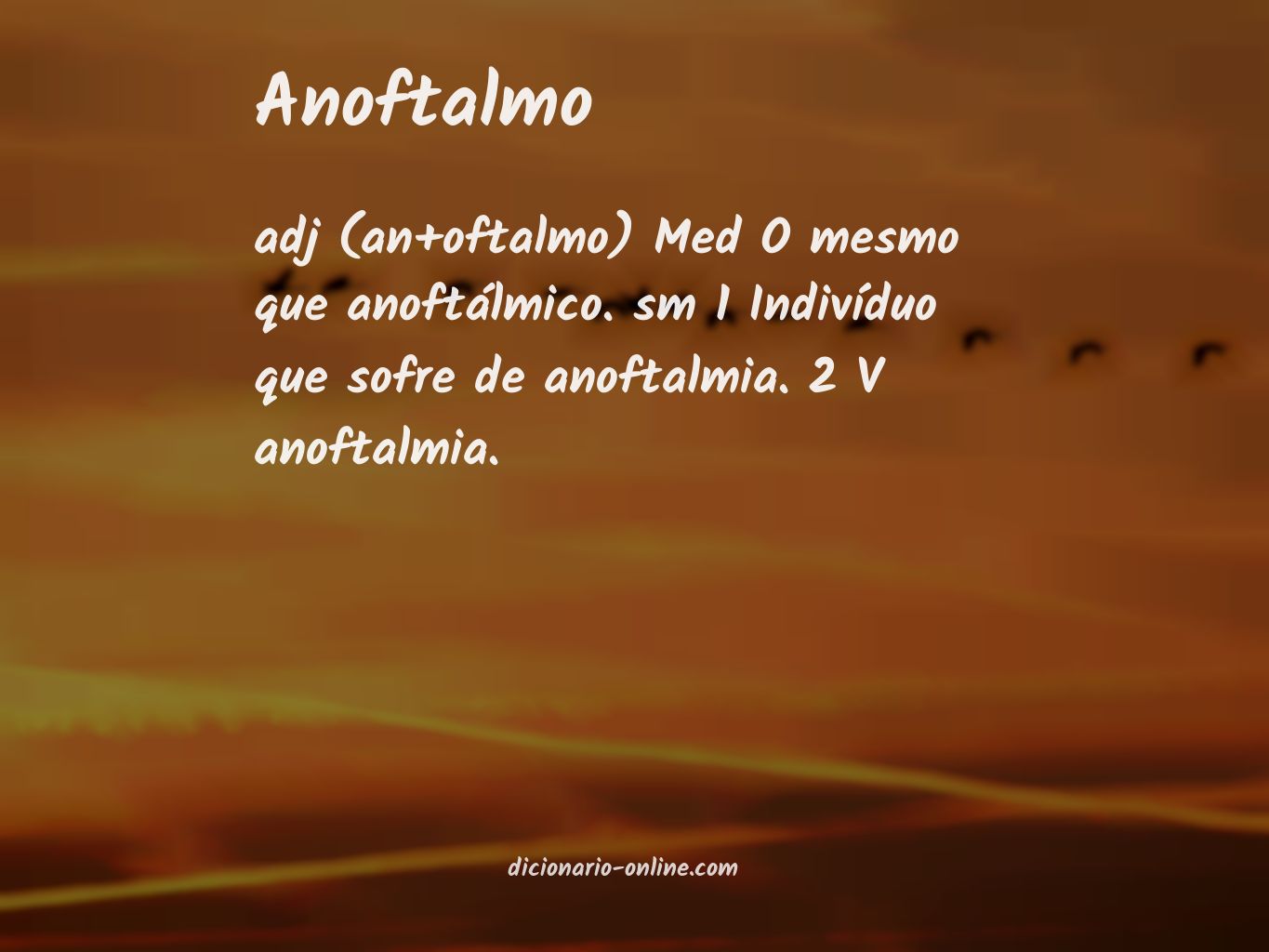 Significado de anoftalmo