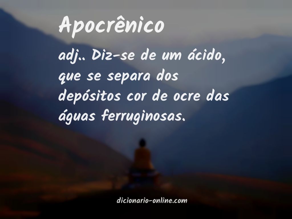 Significado de apocrênico