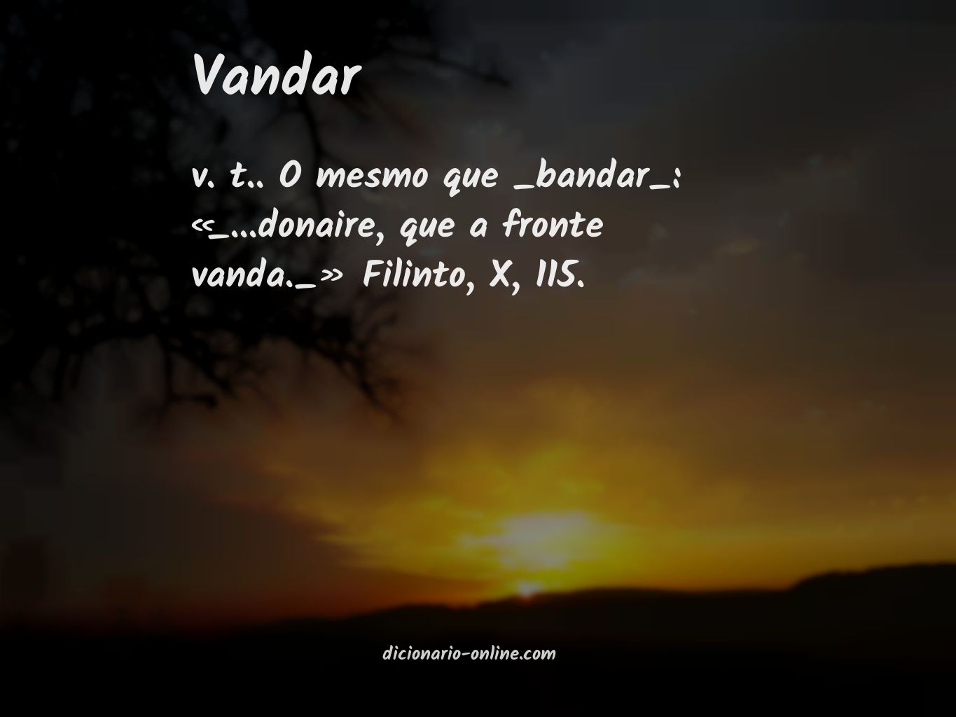 Significado de vandar