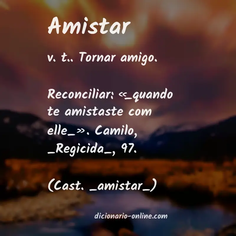 Significado de amistar