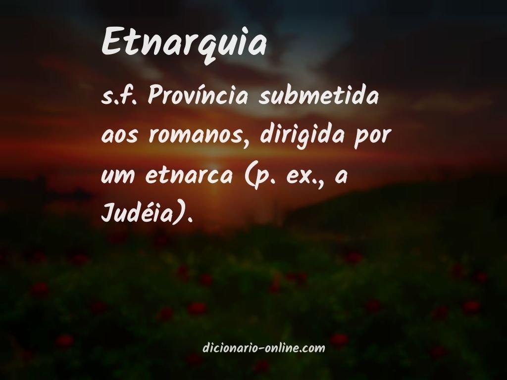 Significado de etnarquia