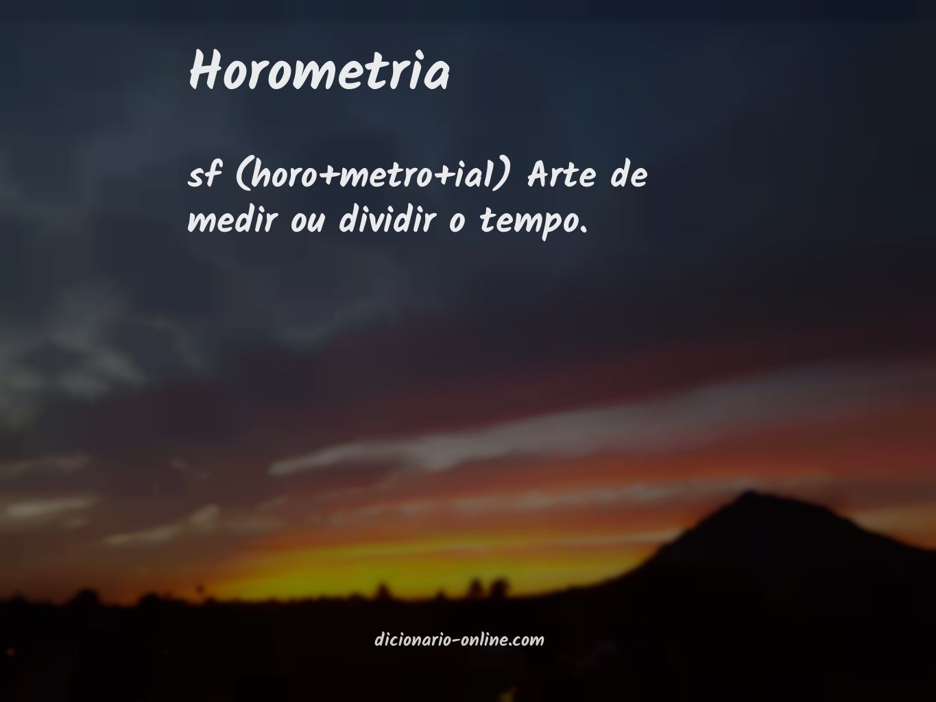 Significado de horometria