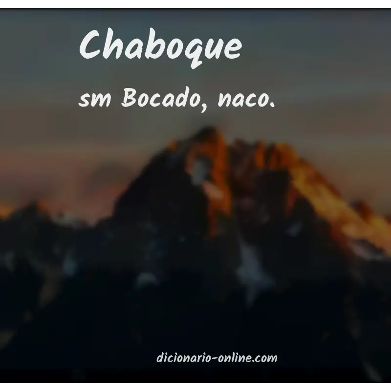 Significado de chaboque