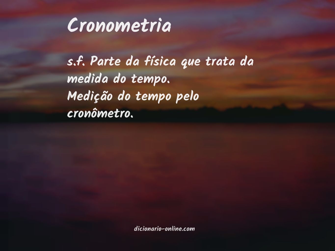 Significado de cronometria