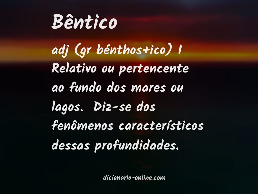 Significado de bêntico