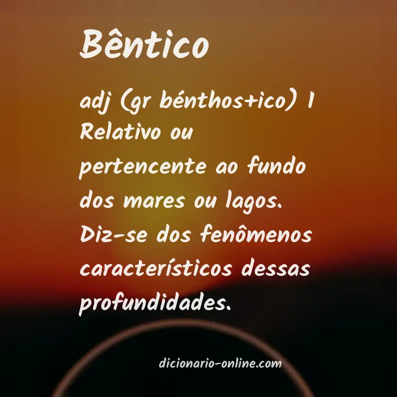 Significado de bêntico