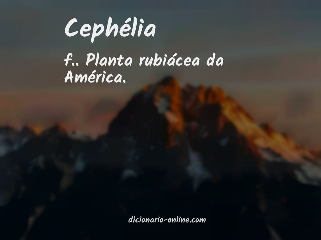 Significado de cephélia