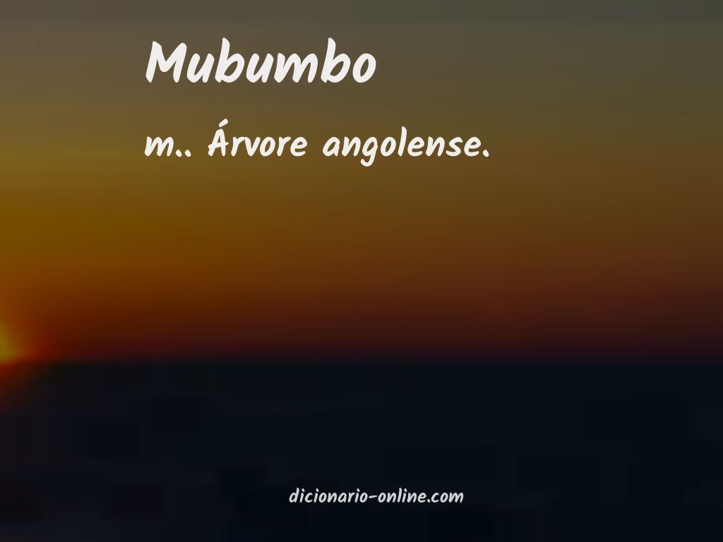 Significado de mubumbo