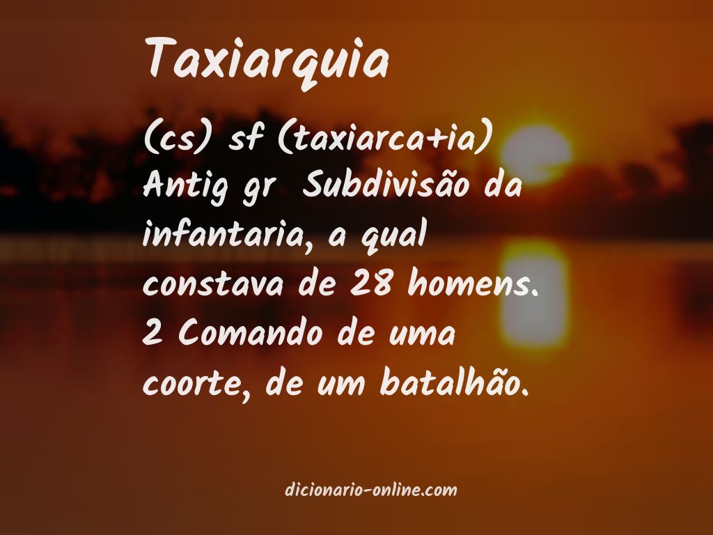 Significado de taxiarquia