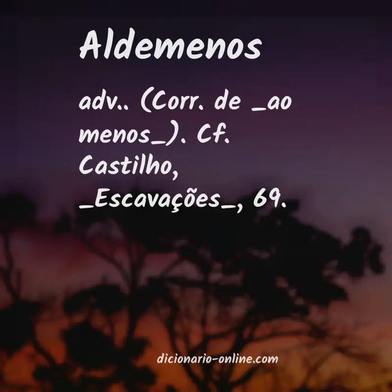 Significado de aldemenos