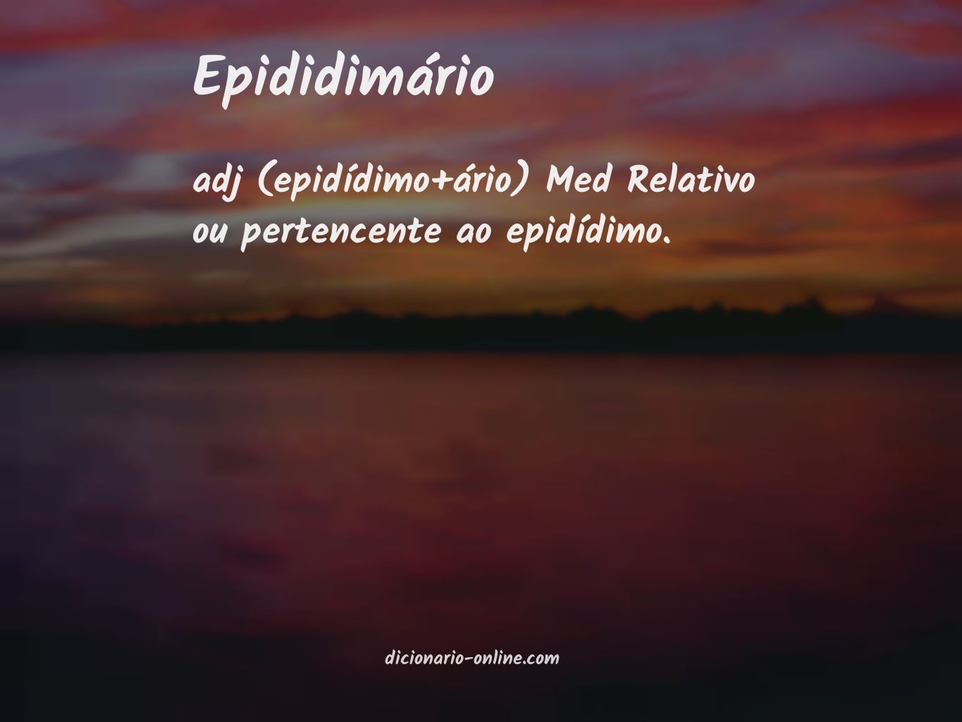 Significado de epididimário