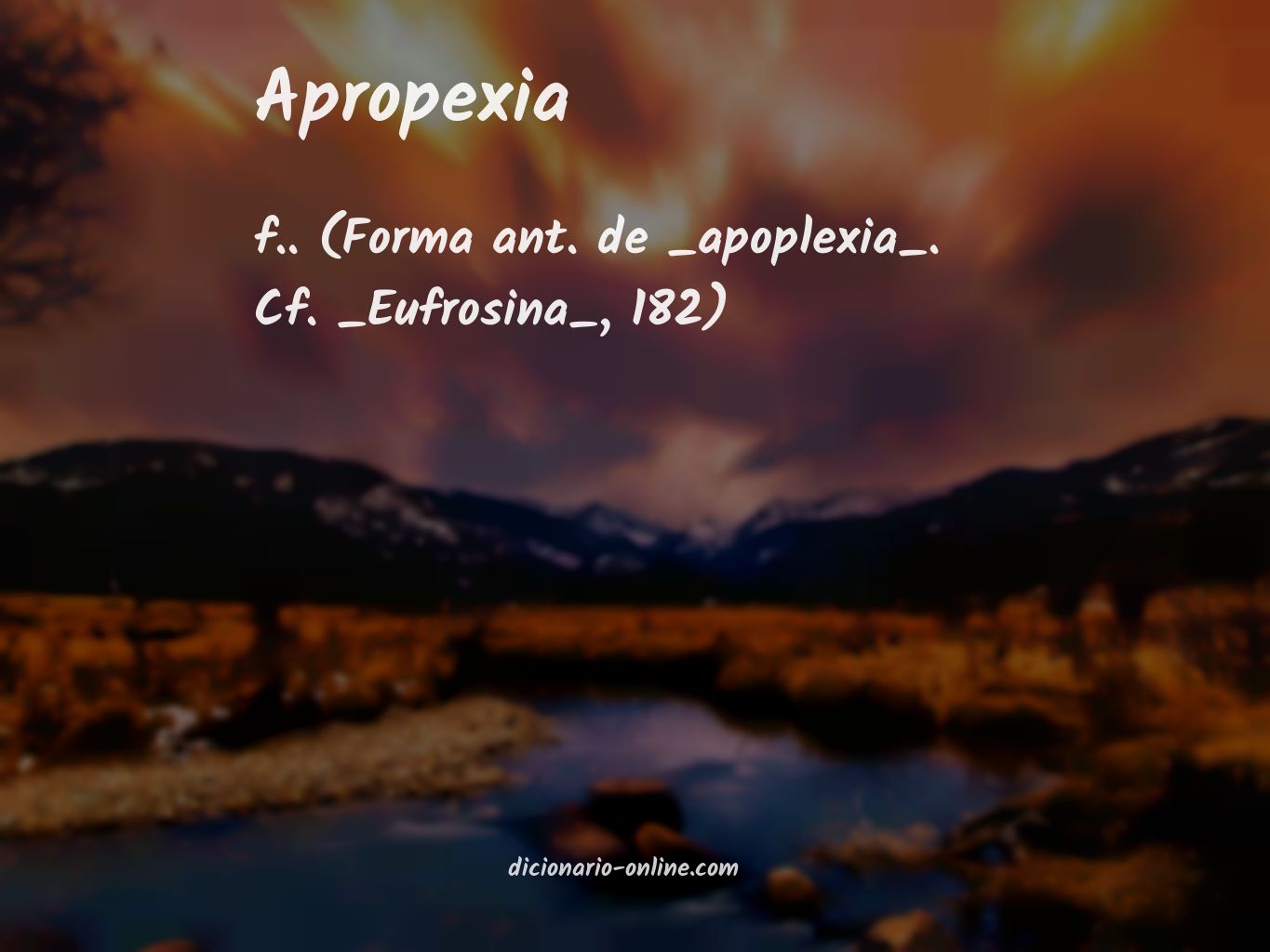 Significado de apropexia