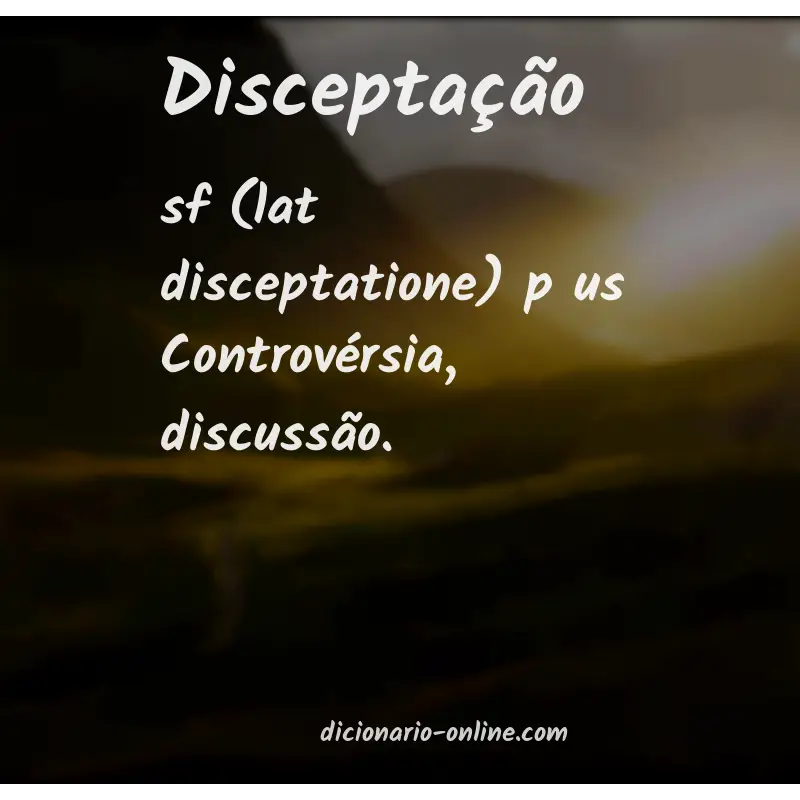 Significado de disceptação